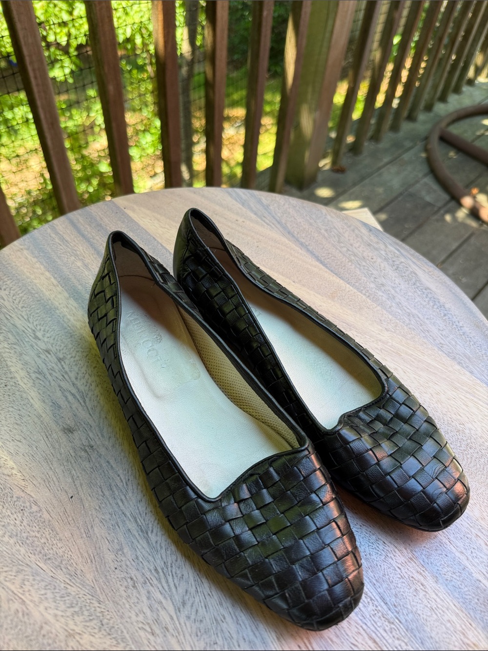 Sesto Meucci Woven Leather Flats in Dark Brown - Picture 9 of 16